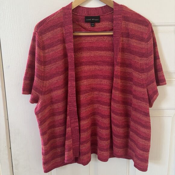 Lane Bryant Womens Cardigan SZ 18/20 Open Front Colorful Bohemian Coastal Preppy - Picture 2 of 10